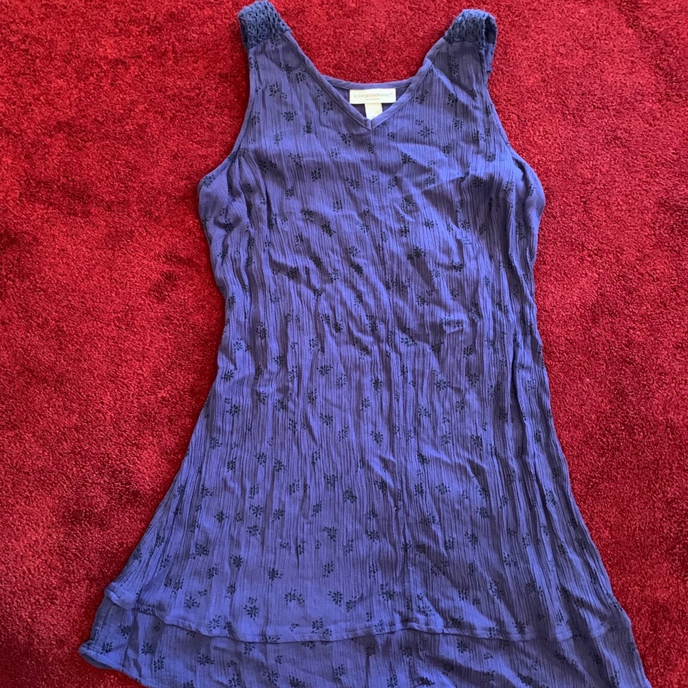Maternity long tank top with tie in the back.